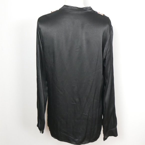 Sui by Anna Sui Black Blouse Silky with Lace and Embroider Details Large - Picture 16 of 16